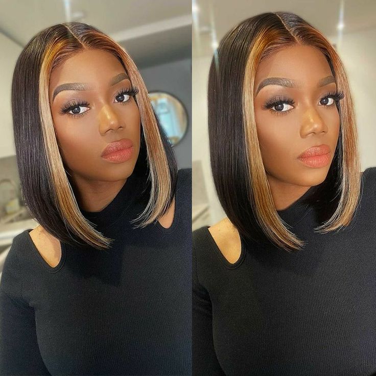 2x6 Colored Straight BOB Lace Closure Wig Double Drawn Virgin Human Hair Wig - 图片 2